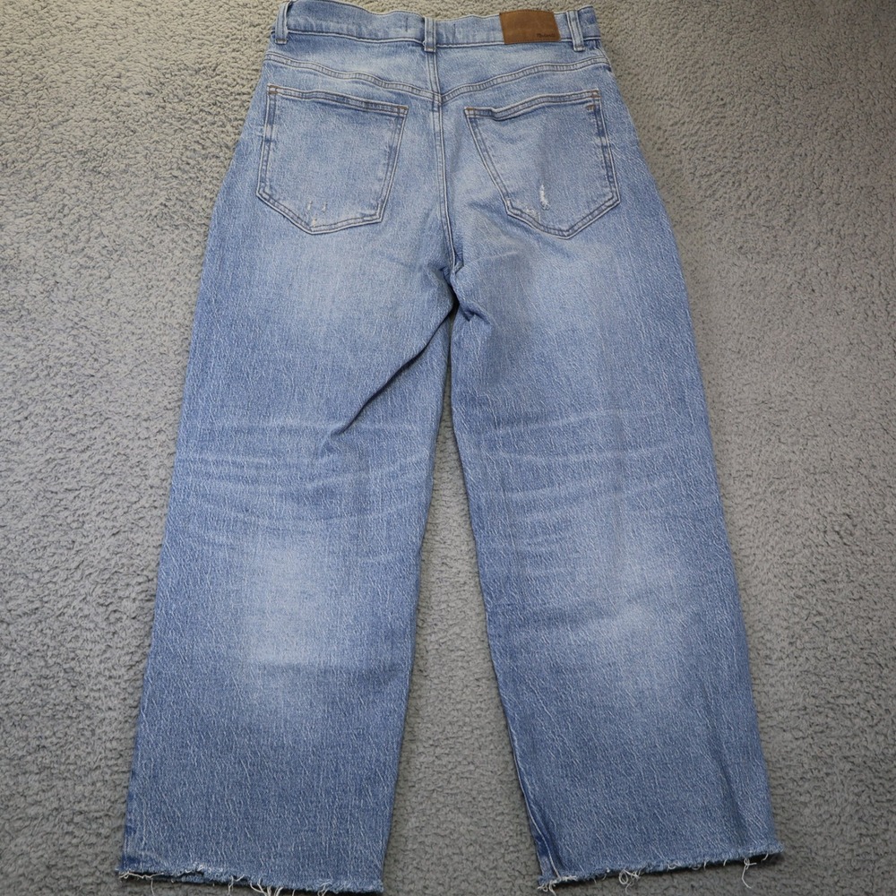 Madewell The Perfect Vintage Wide-Leg Crop Jean Light Wash Raw Hem 28 - Picture 10 of 11